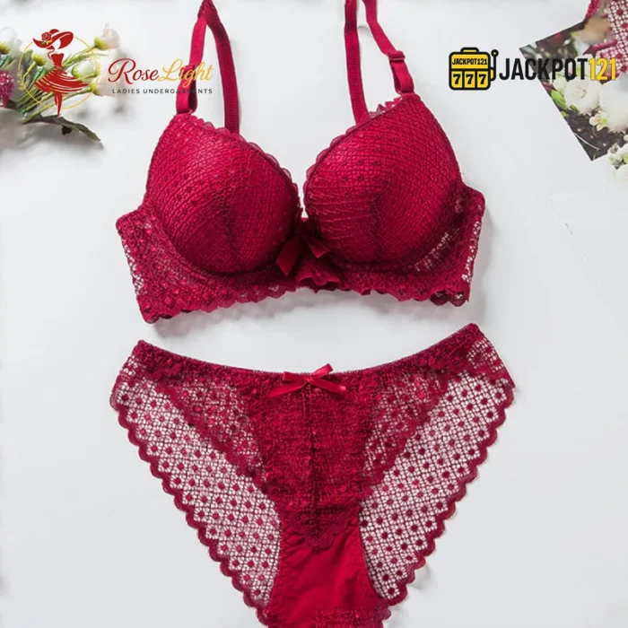 Thin Padded Wired Soft Full Lace Set - Image 2