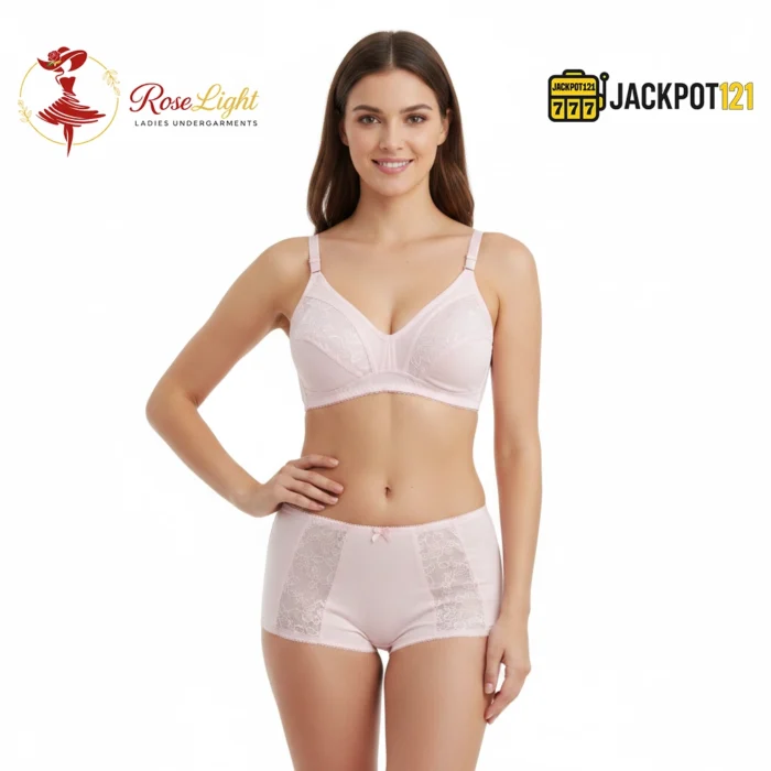 Jersey Cotton Lace Styling Non-Padded Bra - Image 7