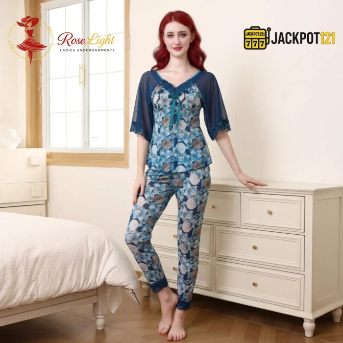Azure Lily Pajama Set Sleepwear Pajama Suit - Image 2