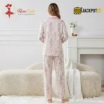 BloomSoft Floral Cotton Pajama Suit – Premium Button-Up Long Sleeve Sleepwear Set - Image 14