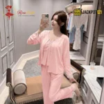 Blush Lace Modal 3-Piece Pajama Set