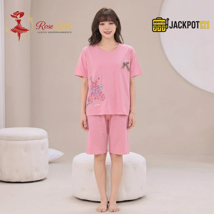 Bunny Bow Cool-Cotton Shorts Set - Image 2
