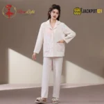 CloudWarm Plush Fleece Pajama Suit – Cozy Winter Button-Up Sleepwear Set - Image 2