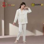 CloudWarm Plush Fleece Pajama Suit – Cozy Winter Button-Up Sleepwear Set - Image 8