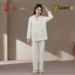 CloudWarm Plush Fleece Pajama Suit – Cozy Winter Button-Up Sleepwear Set - Image 9