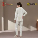CloudWarm Plush Fleece Pajama Suit – Cozy Winter Button-Up Sleepwear Set - Image 12