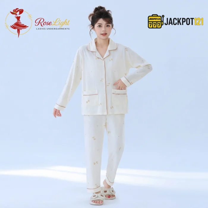 Cozy Charm Premium Button-Down Pajama Set - Image 2