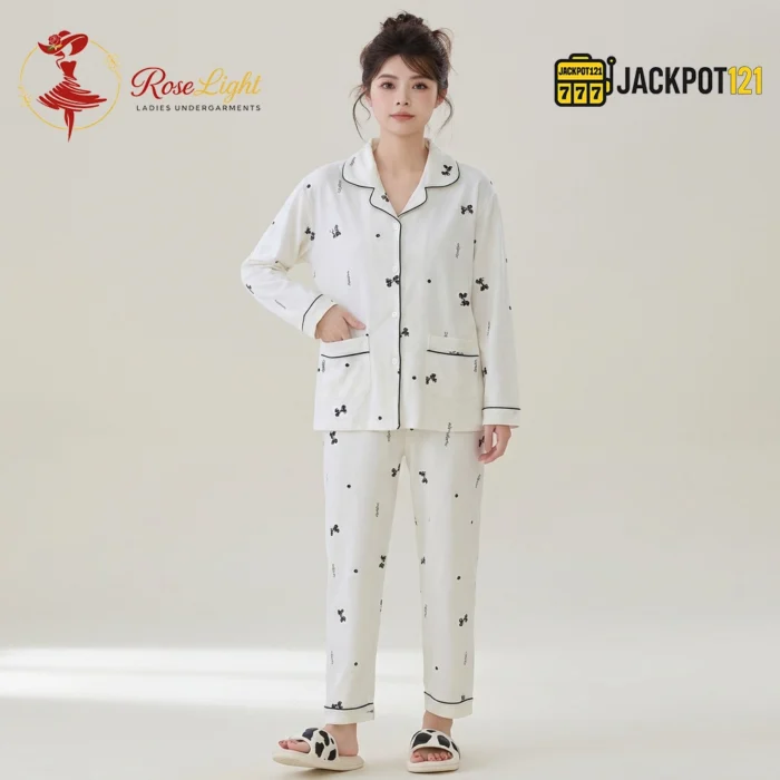 Cozy Charm Premium Button-Down Pajama Set - Image 3