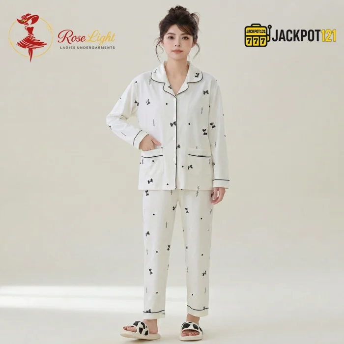 Cozy Charm Premium Button-Down Pajama Set - Image 5