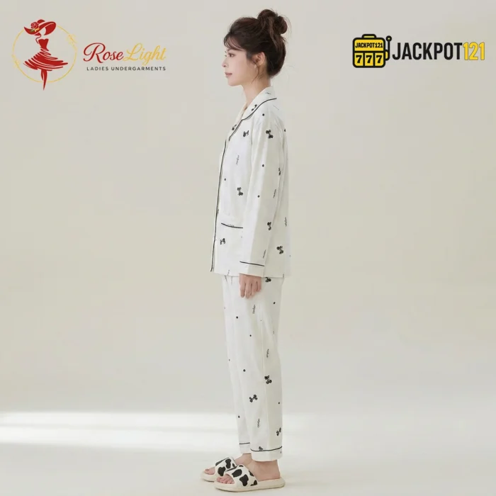 Cozy Charm Premium Button-Down Pajama Set - Image 6