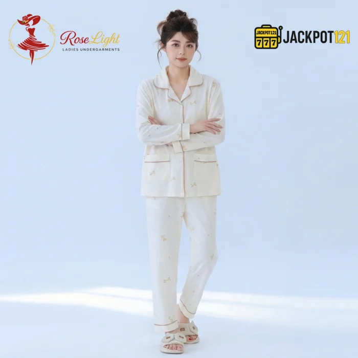 Cozy Charm Premium Button-Down Pajama Set - Image 7