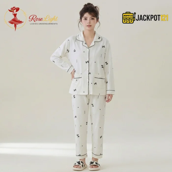 Cozy Charm Premium Button-Down Pajama Set - Image 8