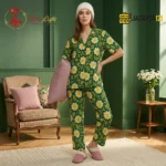 Daisy Bloom Cotton Pajama Suit Set – Soft Floral Lounge & Sleepwear for Women - Image 5