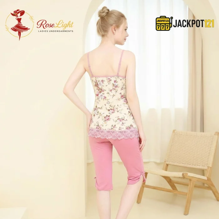 Elegant Floral Lace Cami & Capri Pajama Set – Premium Women’s Sleepwear - Image 6