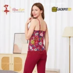 Floral Elegance Capri Night Suit – Comfort Meets Timeless Style - Image 5