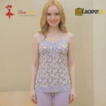Lavender Bloom Lace Cami & Legging Lounge Set – Premium Floral Sleepwear for Women - Image 5