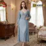Luxury Lace Maxi Nighty Set with Elegant Long Robe – Premium Women Sleepwear Collection - Image 2