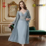 Luxury Lace Maxi Nighty Set with Elegant Long Robe – Premium Women Sleepwear Collection - Image 5