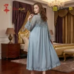 Luxury Lace Maxi Nighty Set with Elegant Long Robe – Premium Women Sleepwear Collection - Image 7