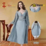 Luxury Lace Maxi Nighty Set with Elegant Long Robe – Premium Women Sleepwear Collection