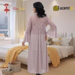 Luxury Lace Maxi Nighty Set with Elegant Robe – Premium Full-Length Women Sleepwear - Image 7