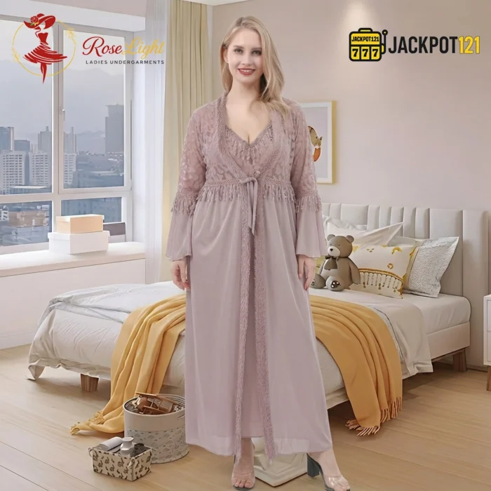 Mauve Mist Robe & Nightgown Set - Image 3