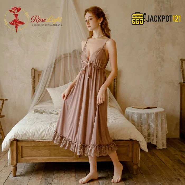 Mauve Romance Lace Sleep Dress - Image 3