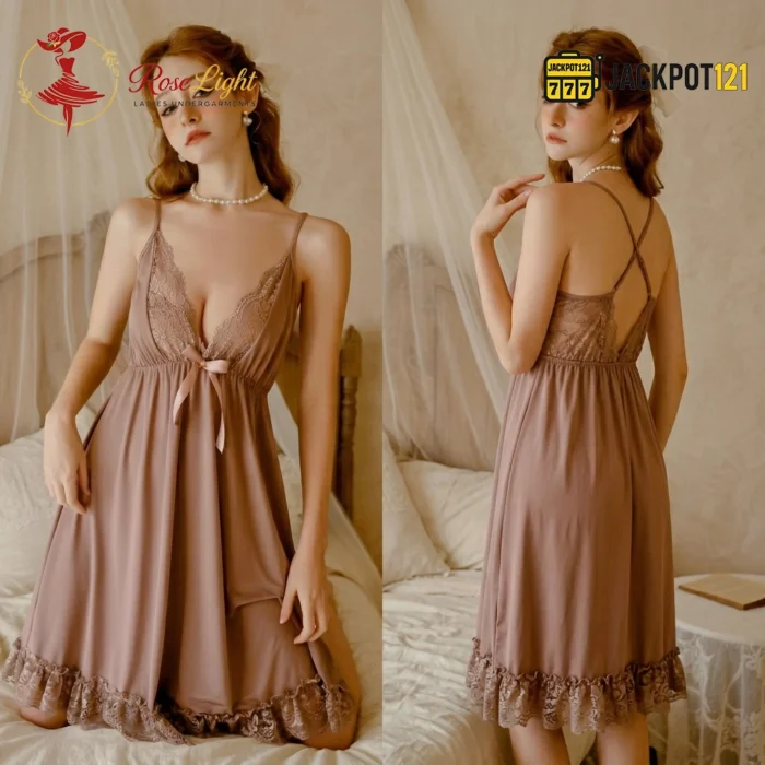 Mauve Romance Lace Sleep Dress - Image 5