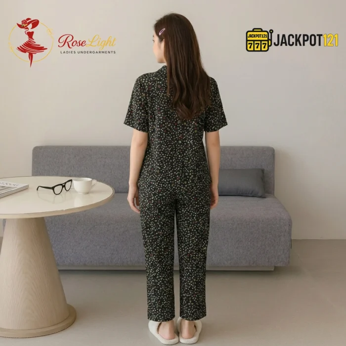 Midnight Meadow Pajama Suit – Stylish Comfort for Relaxed Evenings - Image 7