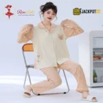 Peach Teddy Bear Comfort Pajama Suit - Image 4