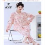 Premium Floral Button-Down Pajama Set for Women – Soft Cotton Night Suit