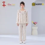 Premium Floral Cotton Pajama Set for Women – Soft Full Sleeve Night Suit - Image 2