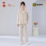 Premium Floral Cotton Pajama Set for Women – Soft Full Sleeve Night Suit - Image 3
