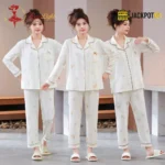 Premium Soft Cotton Pajama Set for Women – Elegant Full Sleeve Night Suit - Image 2