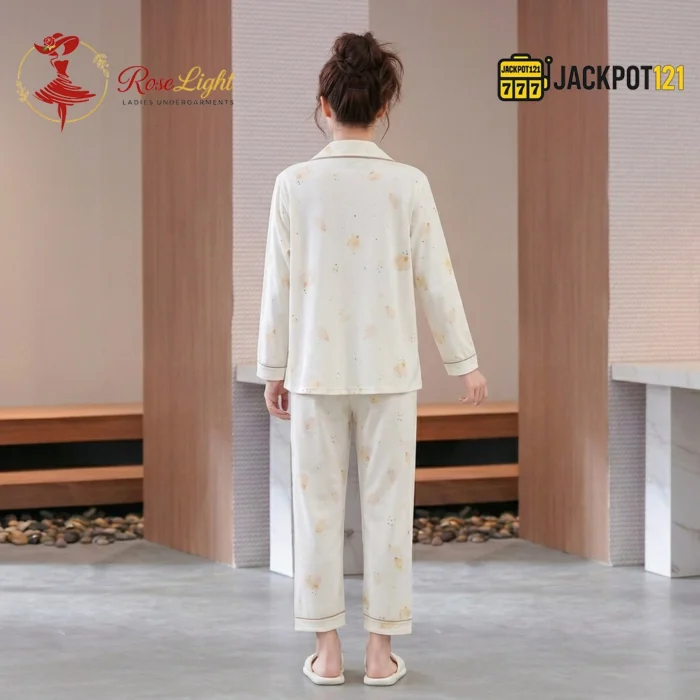 Premium Soft Cotton Pajama Set for Women – Elegant Full Sleeve Night Suit - Image 8