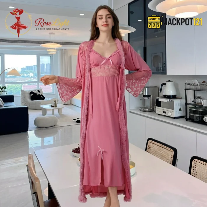 Rose Petal Robe & Nightgown Set - Image 2