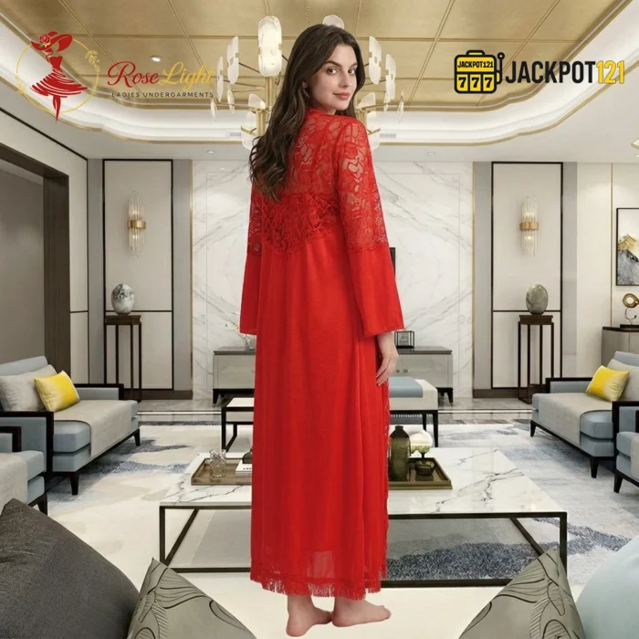 Scarlet Romance Robe & Nightgown Set - Image 6