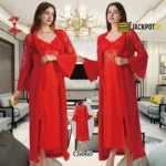 Scarlet Romance Robe & Nightgown Set
