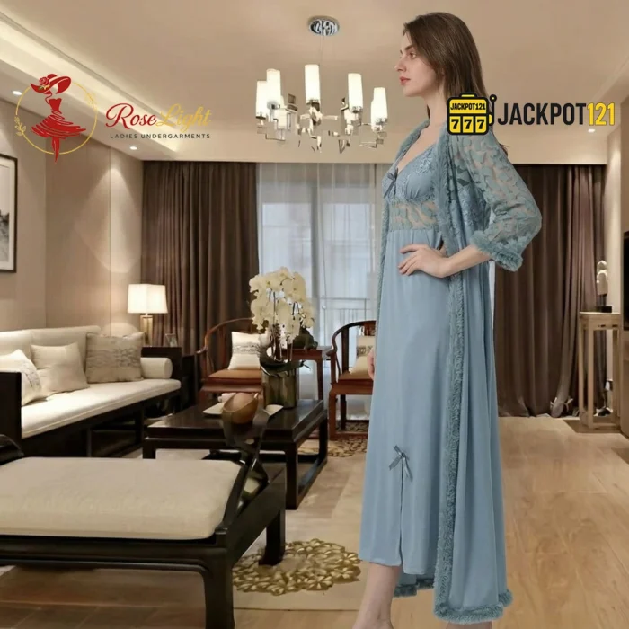 Sky Mist Robe & Nightgown Set - Image 4