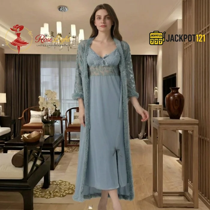 Sky Mist Robe & Nightgown Set - Image 5