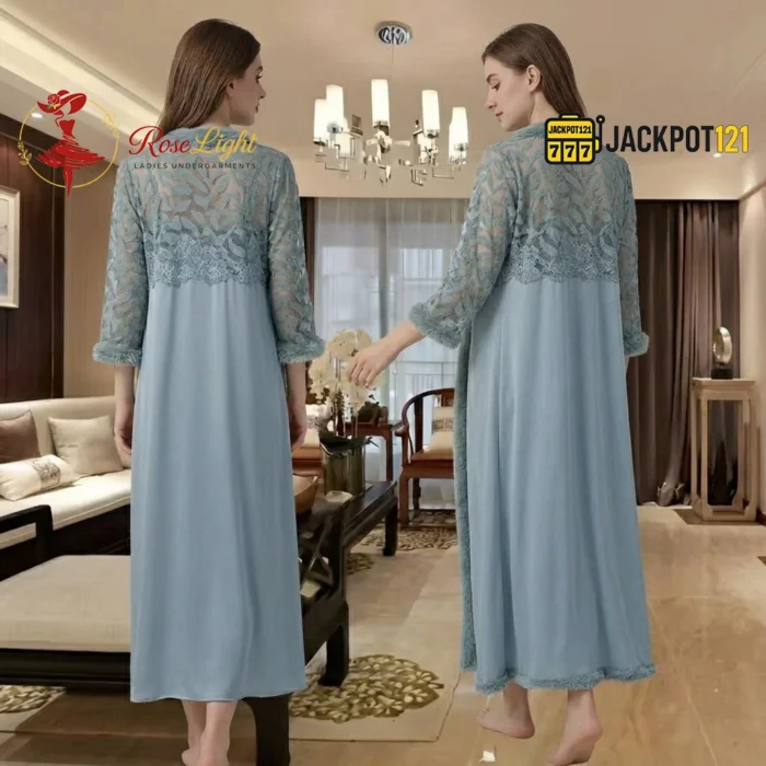 Sky Mist Robe & Nightgown Set - Image 7