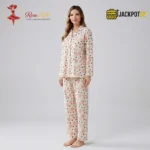 Soft Comfort Printed Button-Front Pajama Suit – Women's Cozy Full Sleeve Sleepwear Set - Image 4