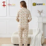 Soft Comfort Printed Button-Front Pajama Suit – Women's Cozy Full Sleeve Sleepwear Set - Image 13