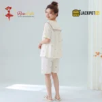Bear Print Sailor Bow Collar Short Sleeve Cotton Pajama Set - Image 12
