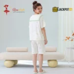 Bear Print Sailor Bow Collar Short Sleeve Cotton Pajama Set - Image 18