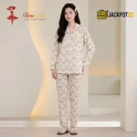 Bird Print Knit Cotton Pajama Set - Image 2