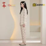 Bird Print Knit Cotton Pajama Set - Image 4