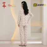 Bird Print Knit Cotton Pajama Set - Image 7