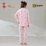 Bunny Print Piped Collar Cotton Pajama Set - Image 6