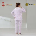 Bunny Print Piped Collar Cotton Pajama Set - Image 11